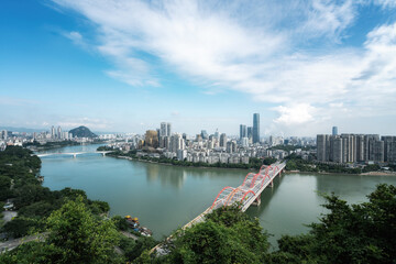Fototapeta na wymiar Aerial photography of Liuzhou city appearance, China