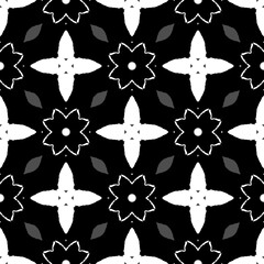 Black, white and grey pattern. Three colors seamless batik style ready to print