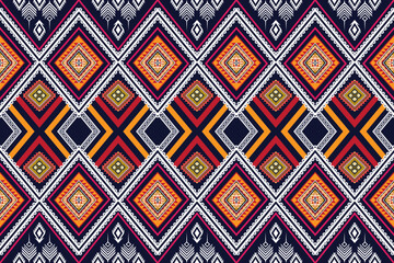 Geometric ethnic flower pattern for background,fabric,wrapping,clothing,wallpaper,Batik,carpet,embroidery style.