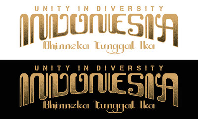 illustration indonesian bhineka Tunggal ika concept typography