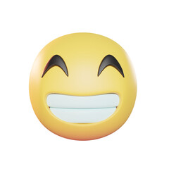 Fototapeta premium Beaming face with smiling eyes Emoji 3D Illustration