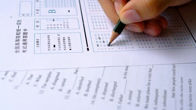 The process of filling out the answer sheet for the test answer