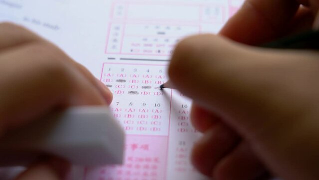 The process of filling out the answer sheet for the test answer