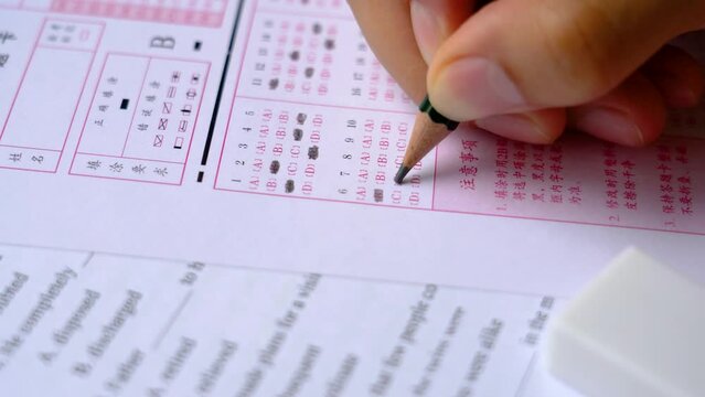 The process of filling out the answer sheet for the test answer