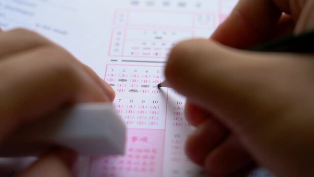 The process of filling out the answer sheet for the test answer