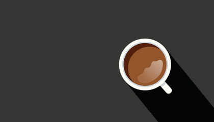 coffee with black background