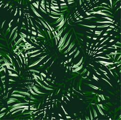 Tropical palm leaves seamless pattern, Palm Vector illustration Background Wallpaper 