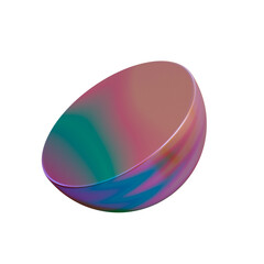 3d illustration geometric shape of half sphere