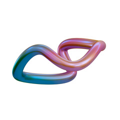 3d illustration geometric shape of squiggly line