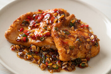 Fried Snapper Belly with Spicy Garlic Soy Sauce