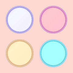set of four vector 3d circles geometric shapes colorful blank text templates