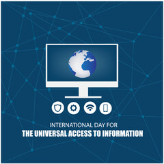 Vector illustration of International Day for Universal Access to Information. Simple and elegant design