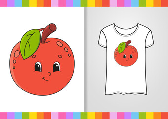 T-shirt design. Cute character on shirt. Hand drawn. Colorful vector illustration. cartoon style. Isolated on white background.
