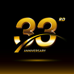 33 years golden anniversary logo celebration