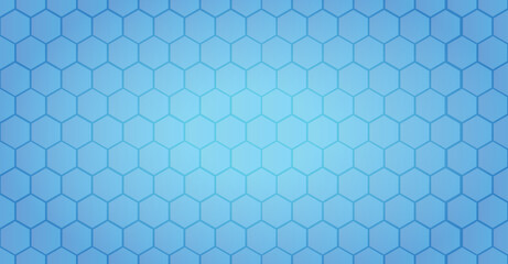 Hexagon shape on blue gradient overlay background. Vector.