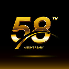 58 years golden anniversary logo celebration