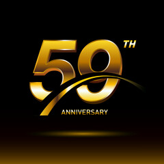 59 years golden anniversary logo celebration