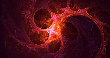 3D rendering abstract multicolor fractal light background