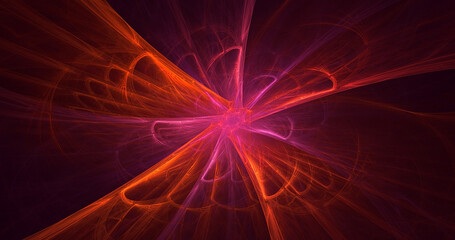 3D rendering abstract multicolor technology fractal light background