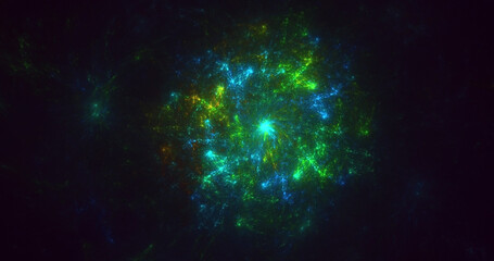 3D rendering abstract colorful fractal light background