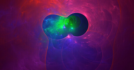 3D rendering abstract colorful fractal light background