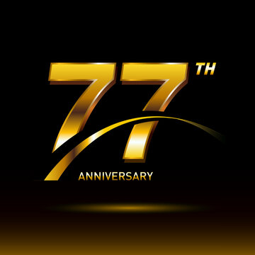 77 years golden anniversary logo celebration