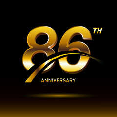 86 years golden anniversary logo celebration