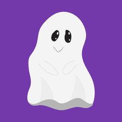 Ghost. Cute Halloween Ghost Vector.children's illustration of a cute ghost cartoon character