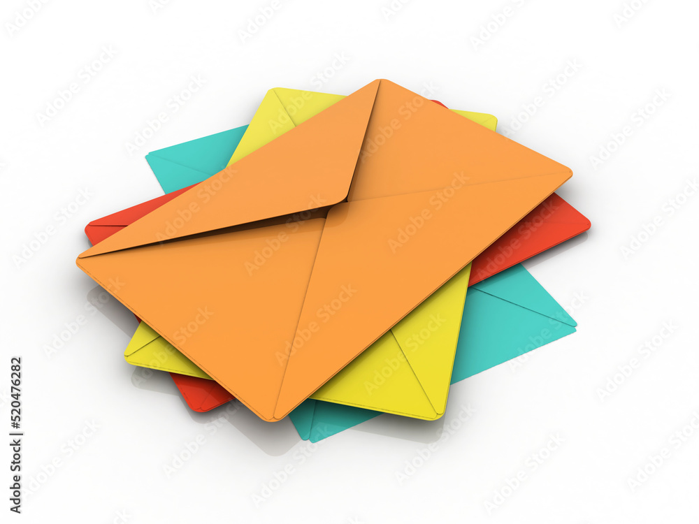 Aufkleber 3d rendering envelope network