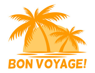 Fototapeta na wymiar Bon Voyage! Lettering for Sale Banners, Flyers, Brochures and Graphic Design Templates. Summer Vacation Logo Design Templates Collection, Relax Summer Time