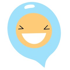 Speech bubble with smile. Flat illustration isolated on white background for WEB