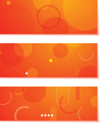 Naklejka na ściany i meble Abstract modern orange yellow white banner background gradient color. Yellow and orange gradient with circle halftone pattern curve wave decoration.