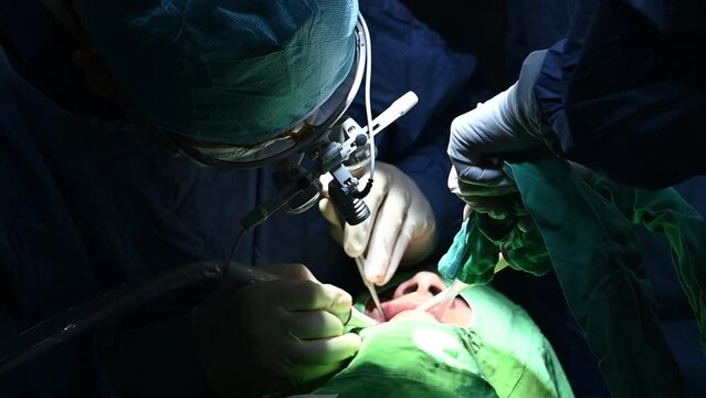 close up of a Operation of Implant Dentistry