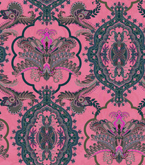 Digital textile kalamkari Allover pattern design