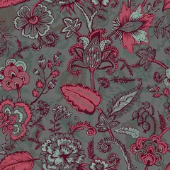 Fotobehang Digital textile kalamkari Allover pattern design © Hetvi