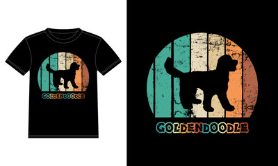 Funny Goldendoodle Vintage Retro Sunset Silhouette Gifts Dog Lover Dog Owner Essential T-Shirt
