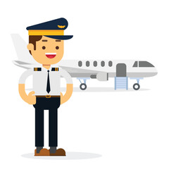 Pilot standing in front of the plane