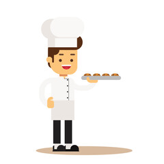 Man baking cookies Royalty Free Vector Image