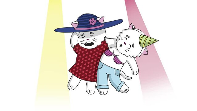 Alco Kity. White Background. Cute.