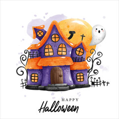 Happy Halloween, Halloween decoration. vector illustration