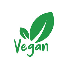 vegan icon on white background	 - obrazy, fototapety, plakaty