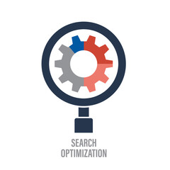 Search optimization web icon illustration. Research and development emblem.