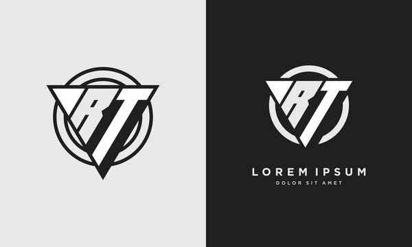 Letter RT triangle logo icon modern stylish monogram design