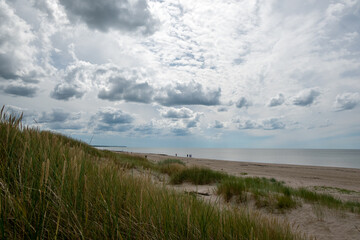 Fototapeta na wymiar Silent summer afternoon at Baltic sea, Liepaja, Latvia.