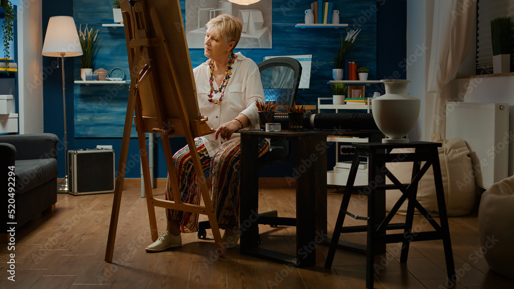 Fototapete professional retired person drawing artistic vase model using design tools to create authentic maste
