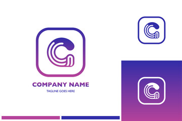 Logo set letter G with gradient on 3 different backgrounds. Vector graphic design company logo. Editable vector design.