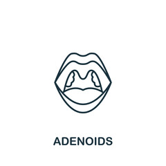 Adenoids icon. Monochrome simple Allergy icon for templates, web design and infographics