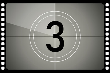 Countdown frames set. Number three - 3