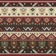 Carpet pattern. Seamless geometry. Western handmade saddle blanket rug pattern, Aztec,