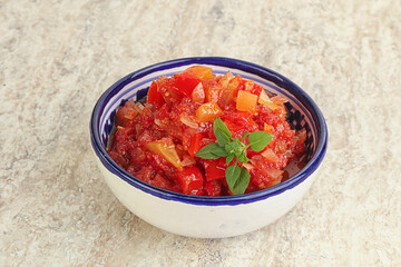 Hungary vegetarian Lecho with vegetables